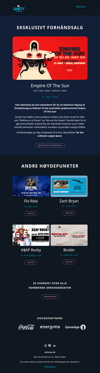 Eksklusivt forhåndssalg: Empire Of The Sun