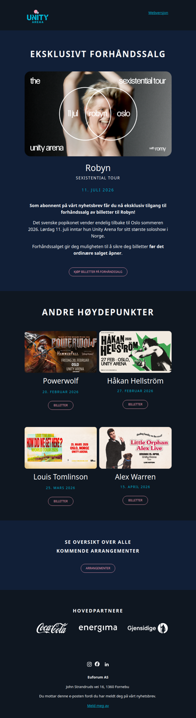 Eksklusivt forhåndssalg: Robyn