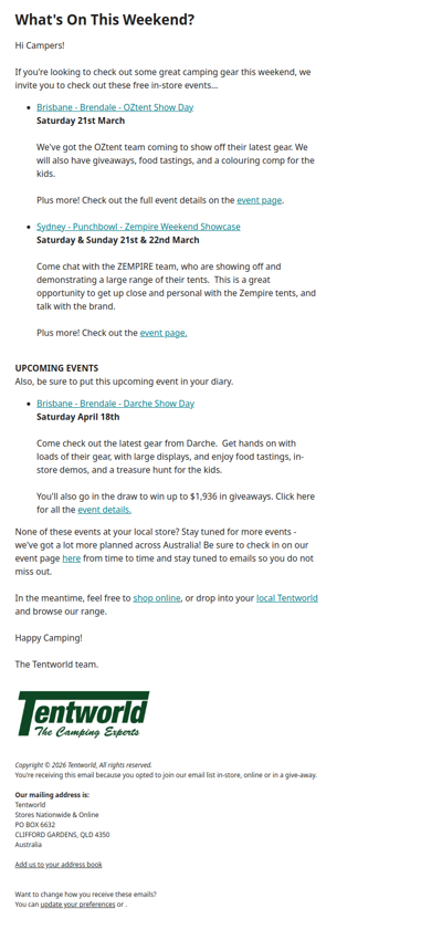 What's on this weekend?