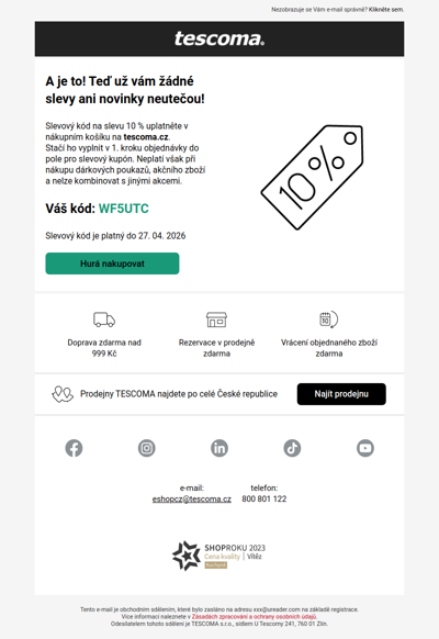 Tady je vaše sleva!