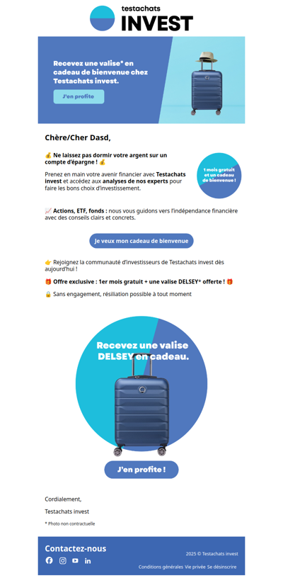 Cadeau + 1 mois gratuit : découvrez dès maintenant Testachats invest.