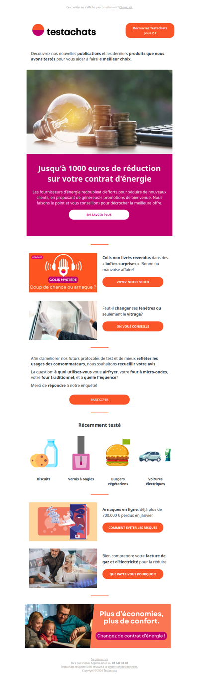 Energie: promos de bienvenue, fraudes en ligne, remplacer les fenêtres ou le vitrage, enquête