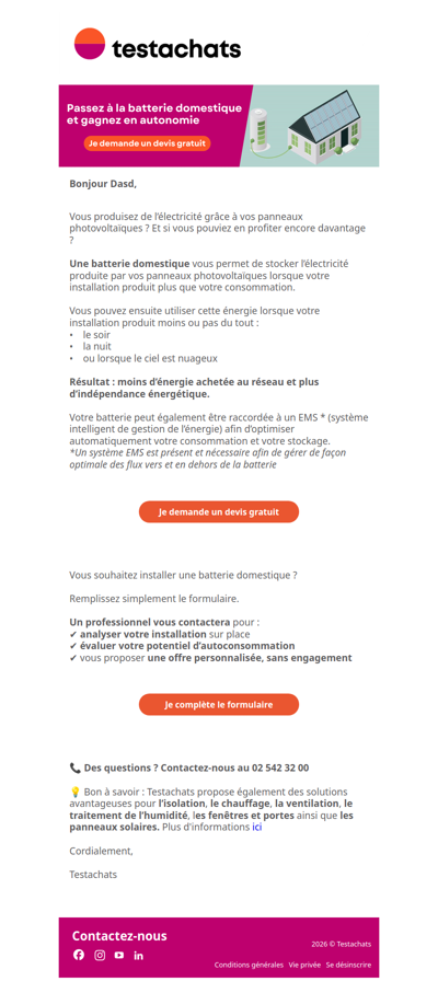 Batterie domestique : exploitez 100 % de votre énergie solaire