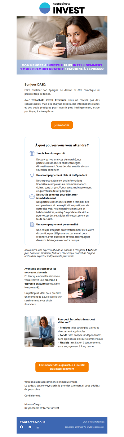 Investir plus intelligemment commence ici : 1 mois gratuit