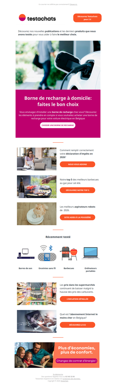 Borne de recharge à domicile, top 5 des barbecues, les meilleurs aspirateurs robots, remplir sa déclaration