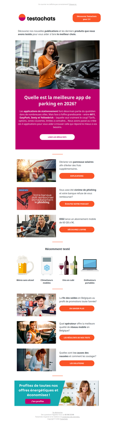 La meilleure app de parking, déclarez vos panneaux solaires, que faire en cas de phishing?