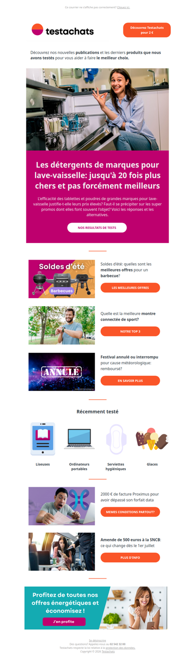 Détergents pour lave-vaisselle, montres de sport connectées, les meilleures offres de barbecues