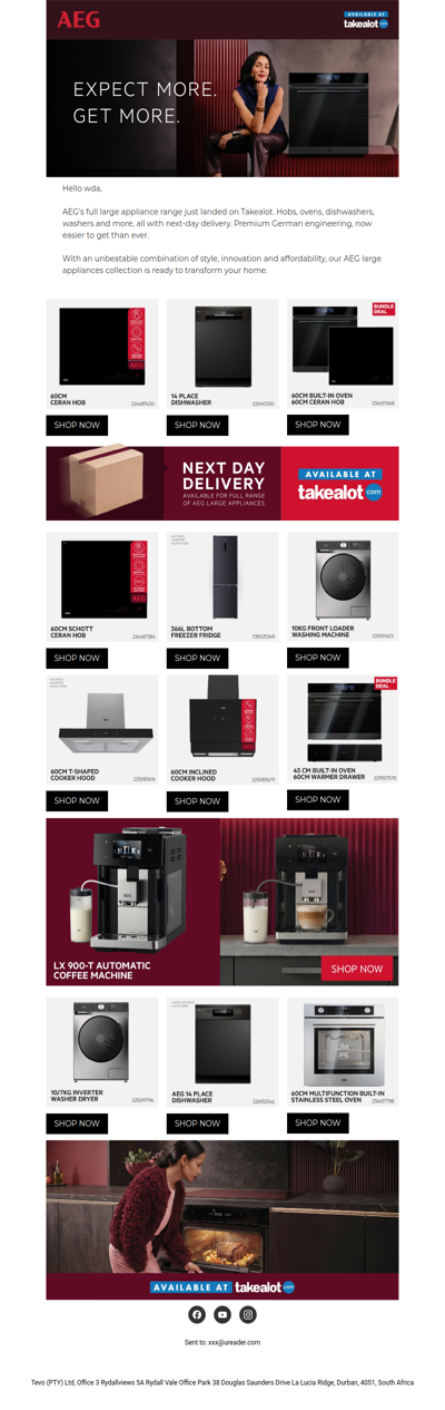 Discover AEG through Takealot Today!