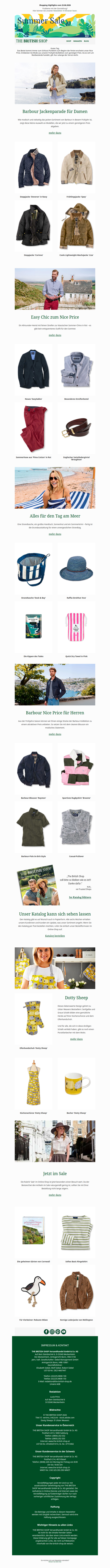 Summer Sale bei THE BRITISH SHOP