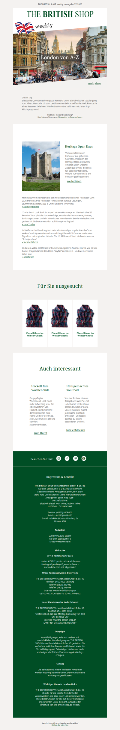 Sehenswürdigkeiten in London von A - Z