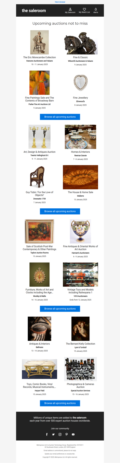 Your Sunday auction selection