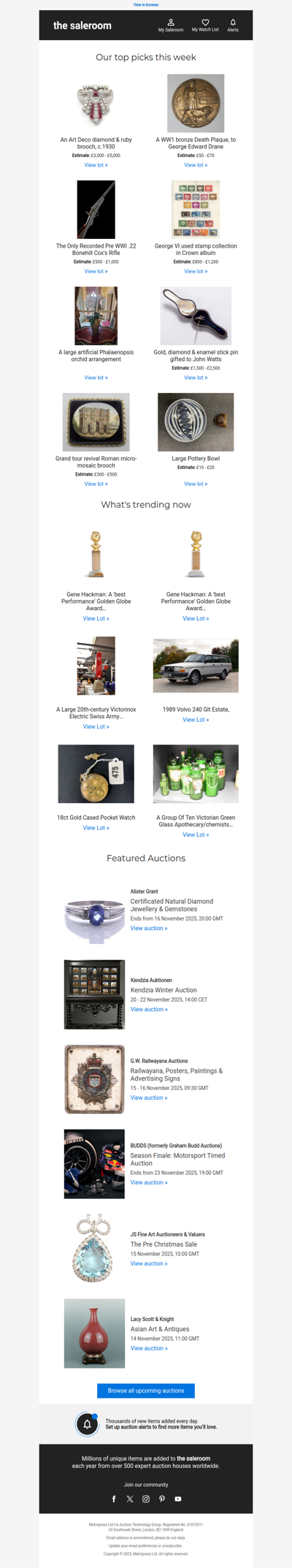 Discover new favourites in Tuesday’s featured lots