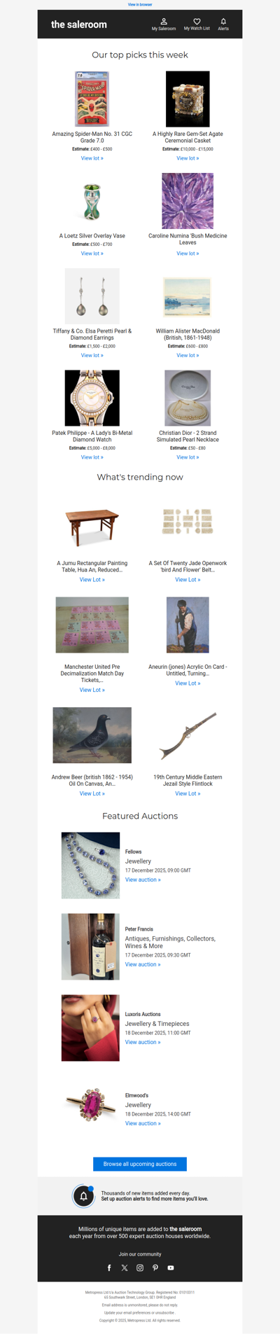 Discover seasonal highlights in Tuesday’s featured lots