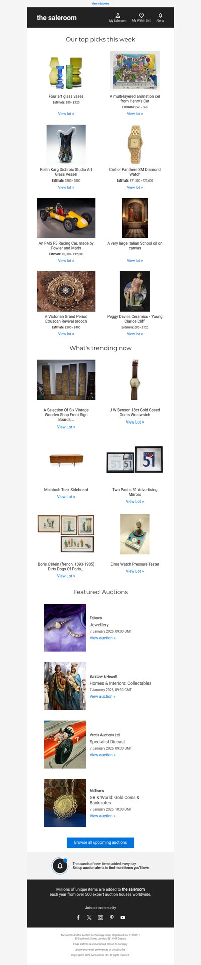 Your guide to Tuesday’s featured lots