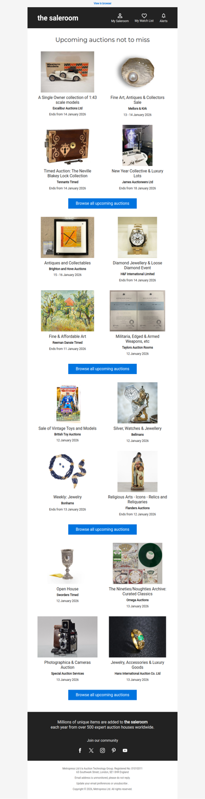 Sunday’s upcoming auctions now open to view