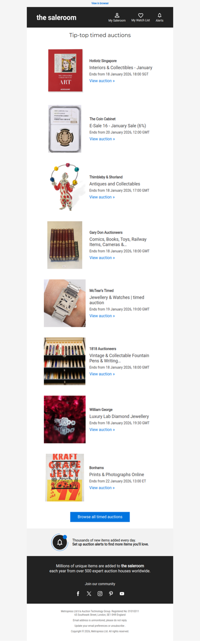 Timed auctions now open to explore