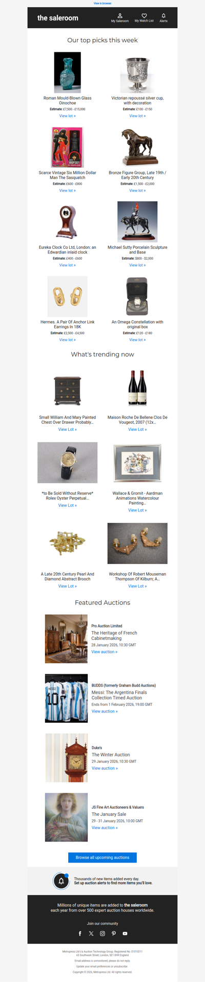 New additions within Tuesday’s featured lots