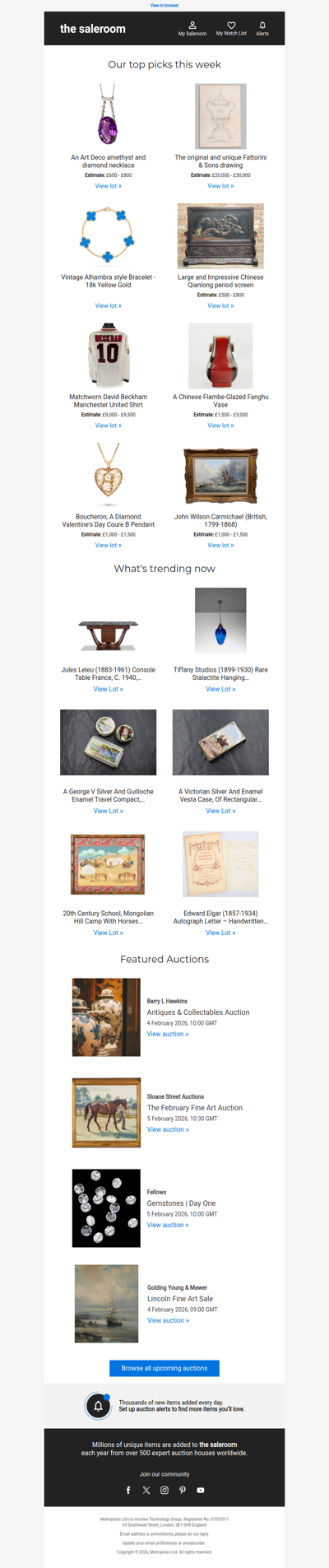 New additions within Tuesday’s featured lots