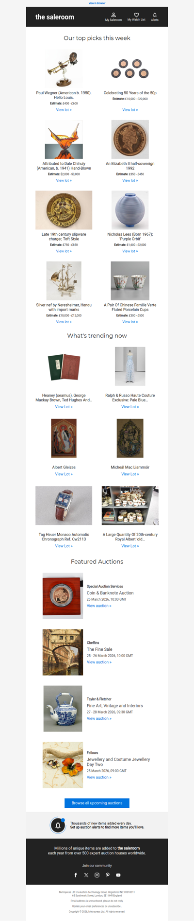 A considered selection of Tuesday’s featured lots