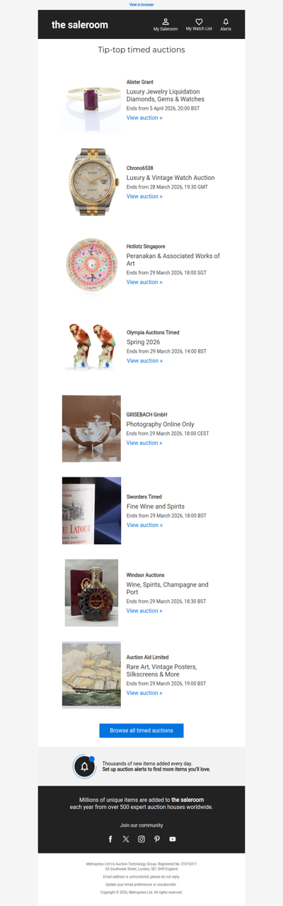 Timed auctions with bidding underway