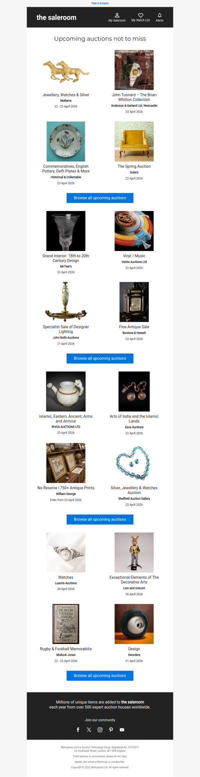 Upcoming auctions you won't want to miss