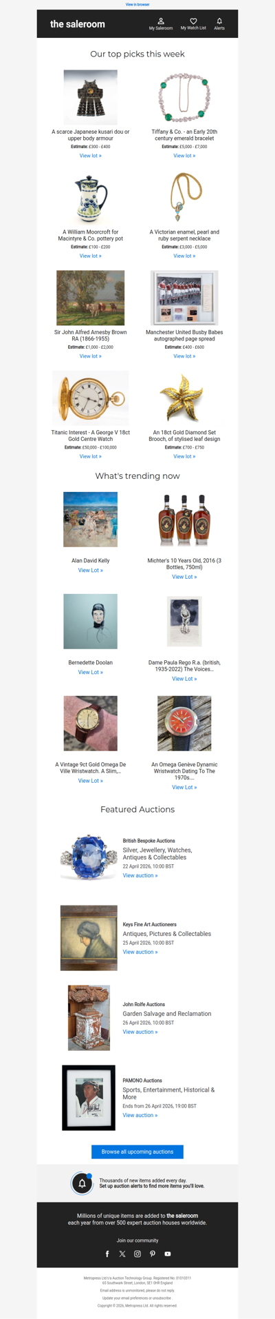 What's caught our eye: featured lots this Tuesday