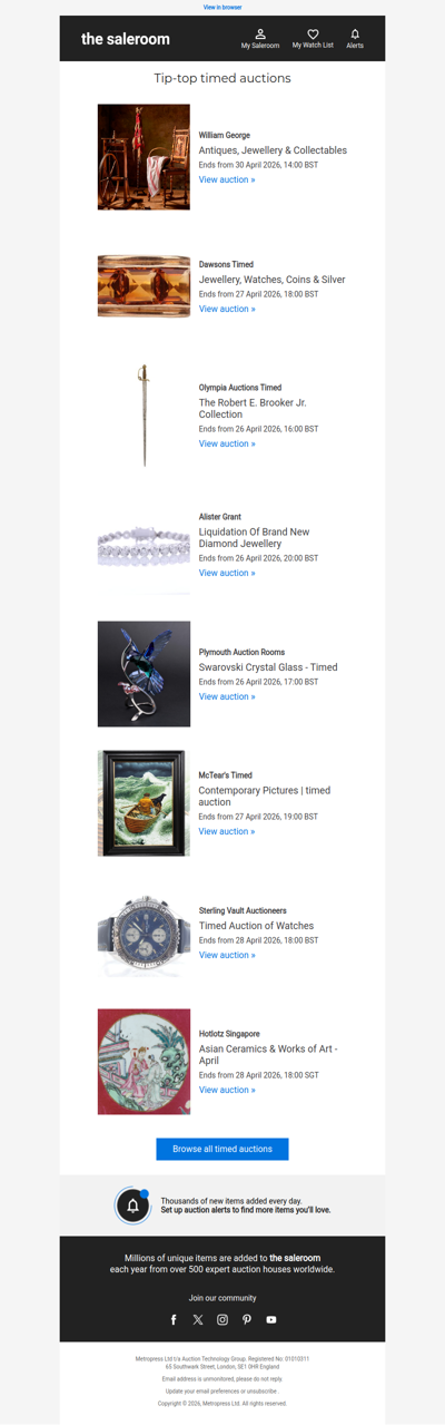 Timed auctions: something special up for grabs