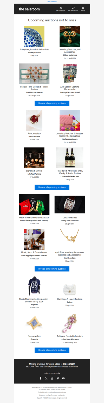 Discover the upcoming auctions that caught our eye