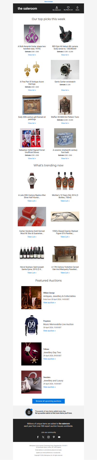 See what's new this week with these handpicked featured lots