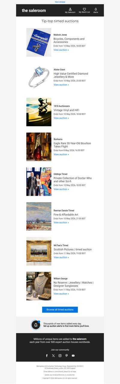 These timed auctions are worth stopping for