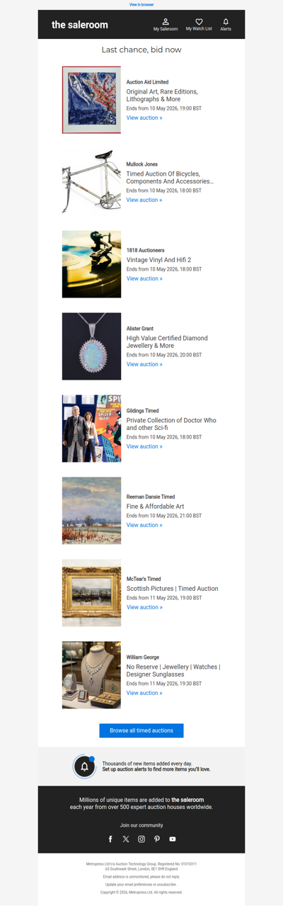 Last Call - Timed auctions ending soon