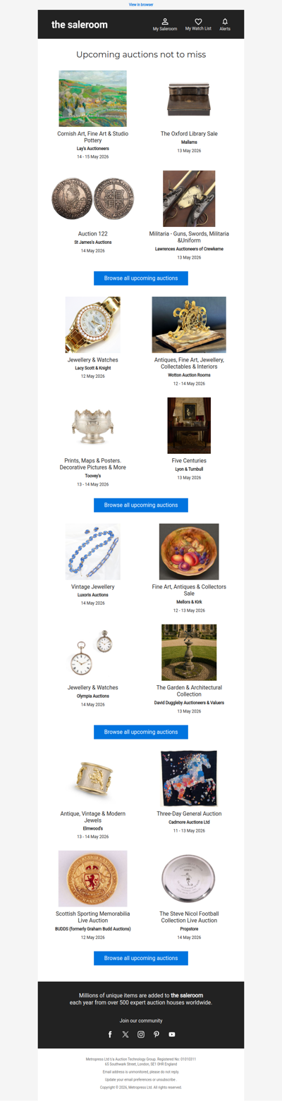 Upcoming auctions worth adding to your radar