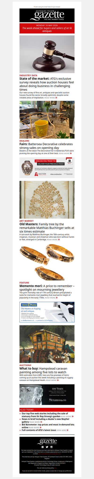 Key insights from ATG’s survey of the auction market | Top lots to watch this week | Battersea Decorative celebrates strong sales | plus more news and features in ATG's Monday briefing
