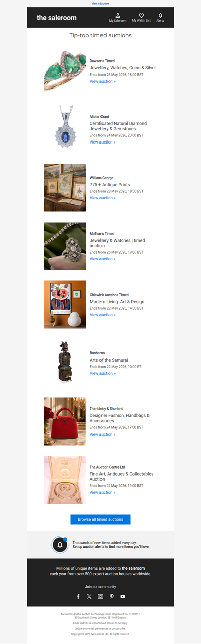 Don't miss your chance to bid on these timed auctions