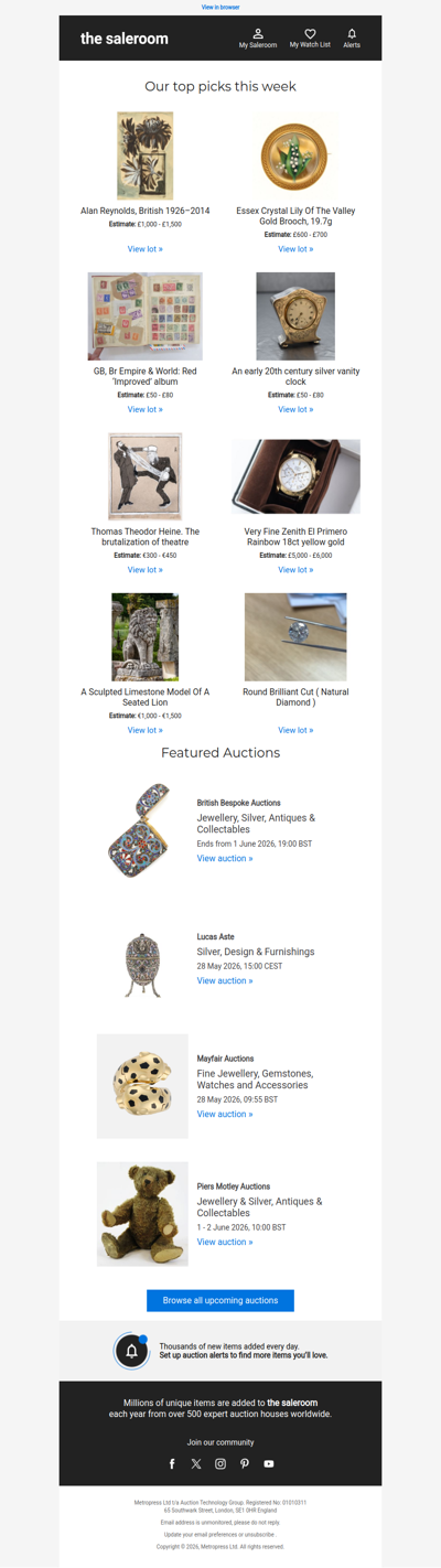 Featured lots: fresh catalogues on The Saleroom