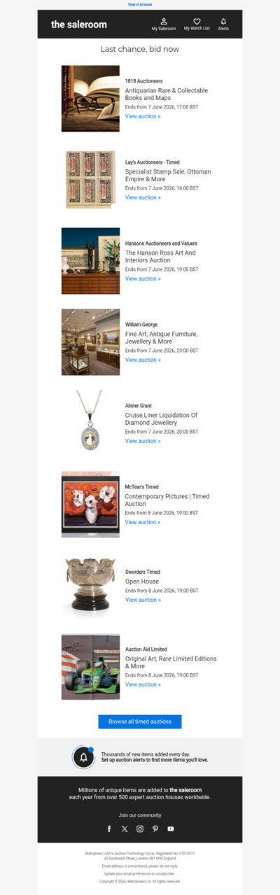 Last Call - Timed auctions ending soon
