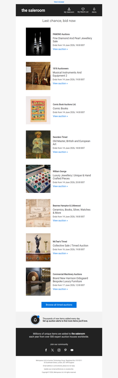 Last Call - Timed auctions ending soon
