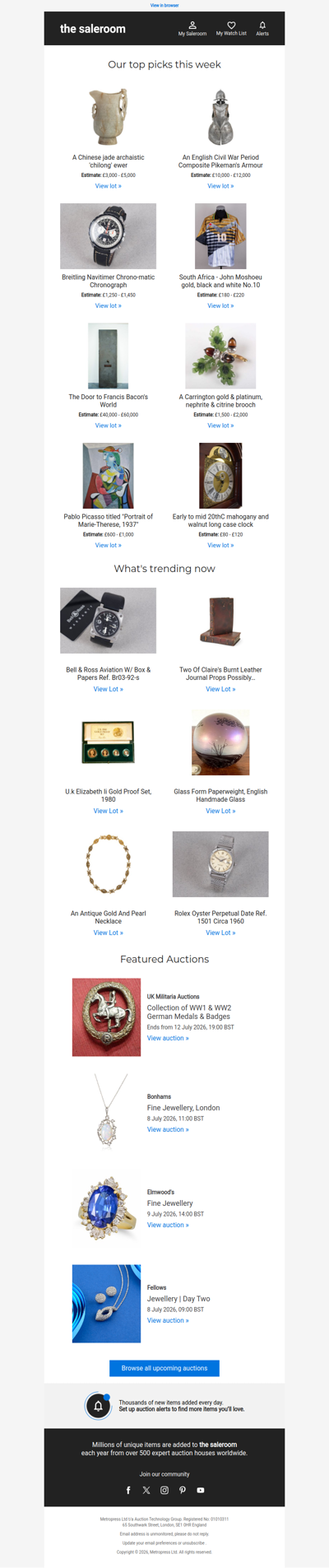 Something special in this week's featured lots