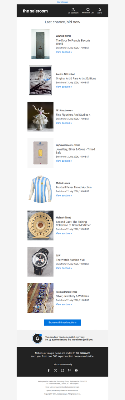 Last Call - Timed auctions ending soon