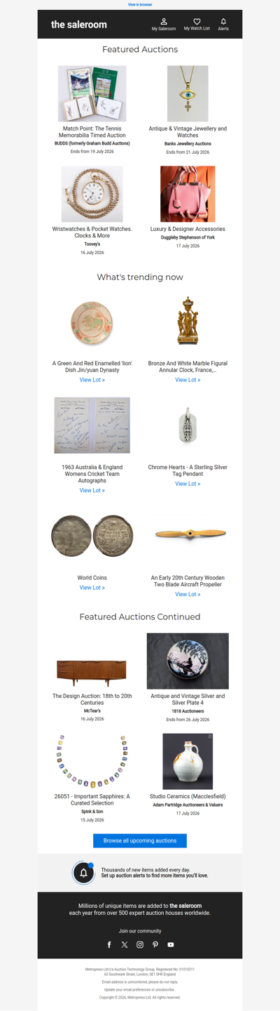 Featured auctions to fall for this Tuesday