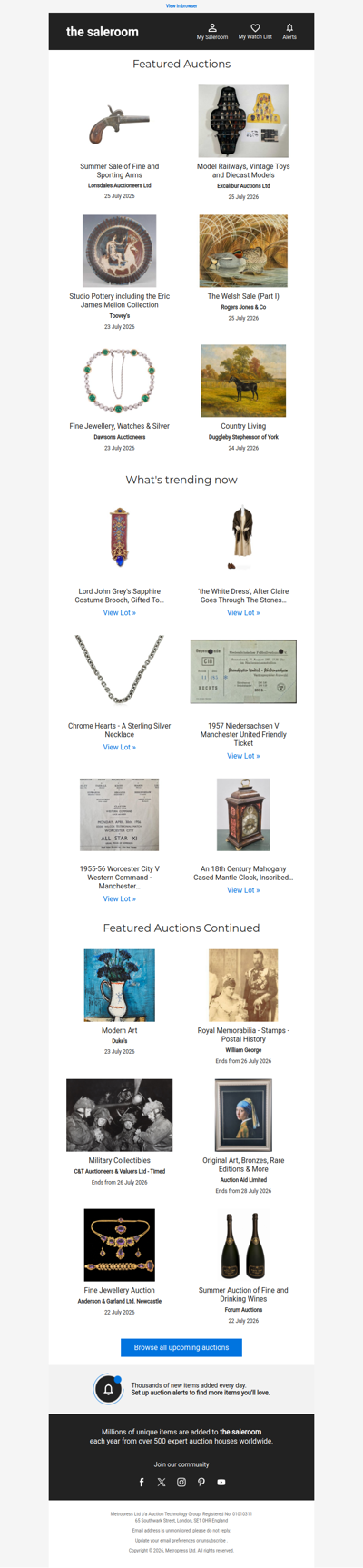 A fresh set of featured auctions this Tuesday
