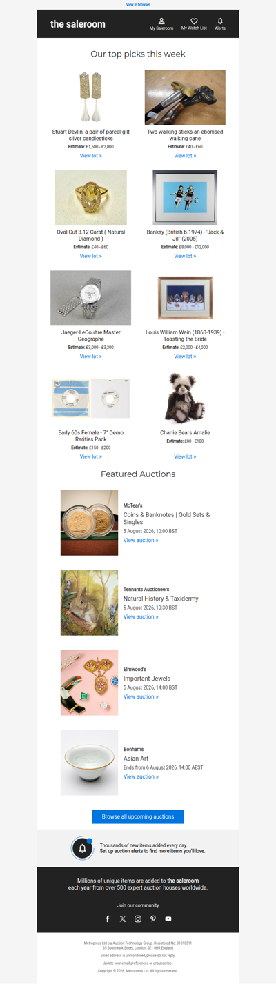 Featured lots that stand out this Tuesday