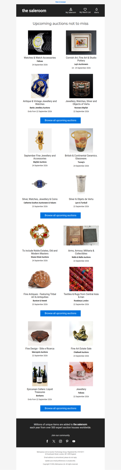 Fall for something new in these upcoming auctions