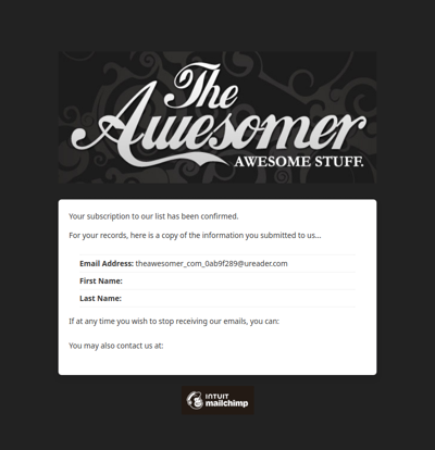 Awesomer - Newsletter Subscribers: Subscription Confirmed