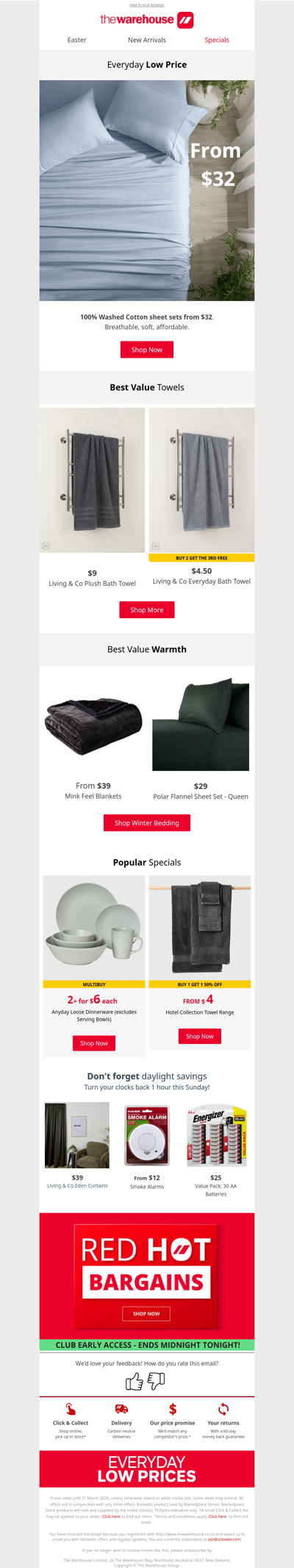 Unbeatable Everyday Value on Winter Bedding and more...