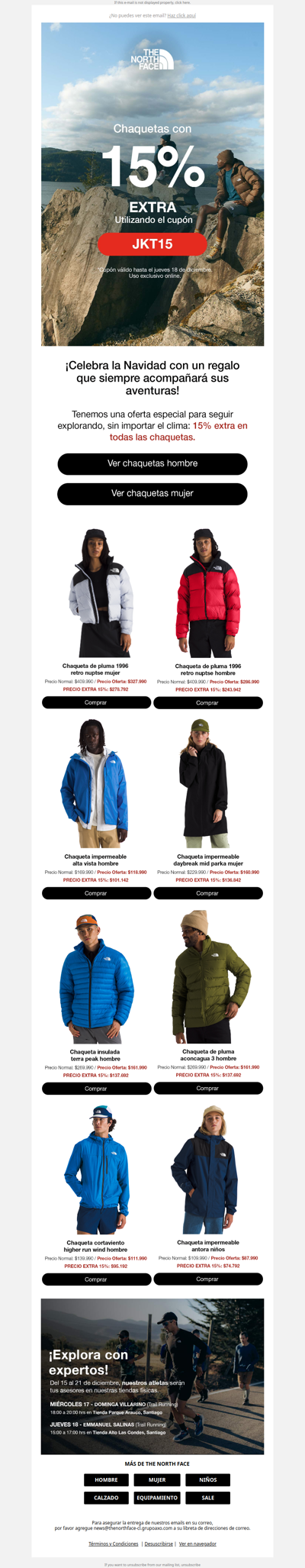 ¡Navidad de aventura! 15% OFF extra en chaquetas.