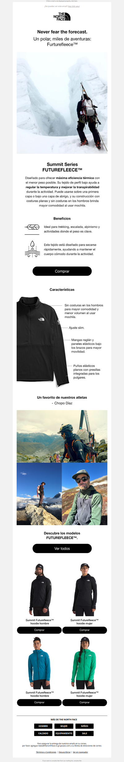 FUTUREFLEECE™: rendimiento que no pesa