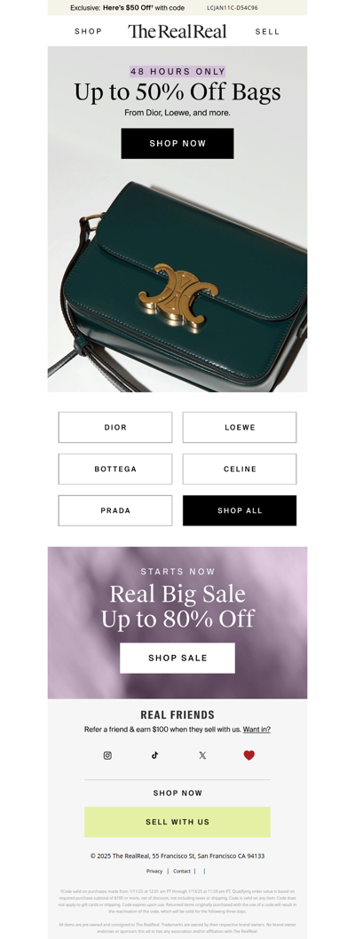 Loewe. Prada. Dior. ON SALE.