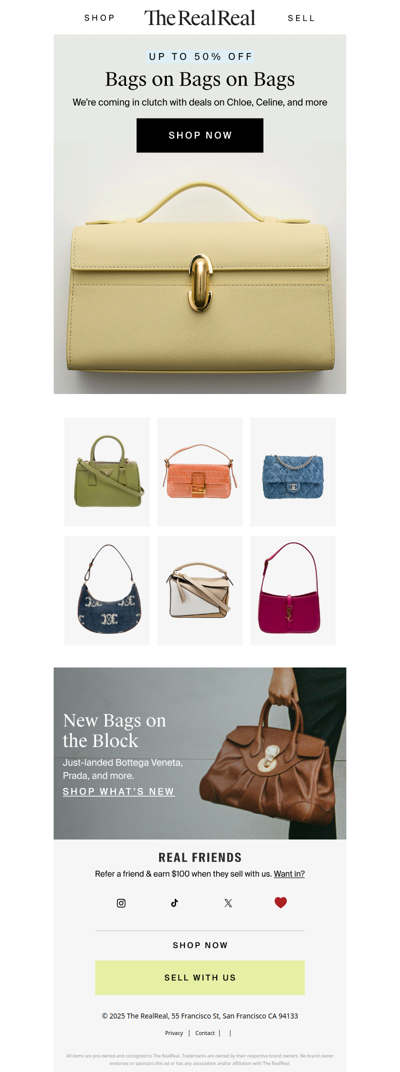 Up to 50% off bags?!