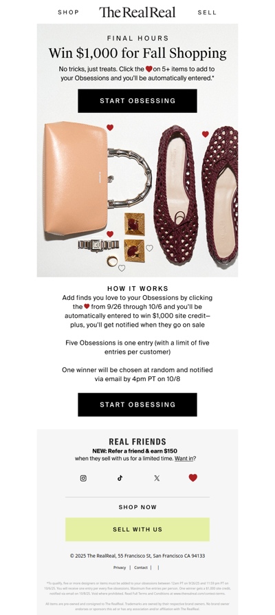 RE: Last chance to win $1,000 for fall shopping